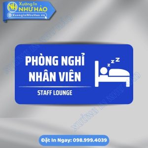 Biển Phòng Nghỉ Nhân Viên - Biển Phòng Ban Chất Liệu ALu Mica Phù Hợp Văn Phòng, Nhà Máy, Xưởng Sản Xuất