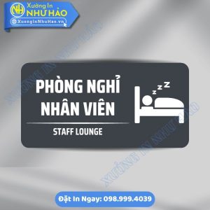 Biển Phòng Nghỉ Nhân Viên - Biển Phòng Ban Chất Liệu ALu Mica Phù Hợp Văn Phòng, Nhà Máy, Xưởng Sản Xuất