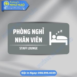 Biển Phòng Nghỉ Nhân Viên - Biển Phòng Ban Chất Liệu ALu Mica Phù Hợp Văn Phòng, Nhà Máy, Xưởng Sản Xuất
