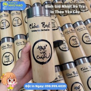 Bình Giữ Nhiệt Vỏ Tre In Theo Yêu Cầu - Giải Pháp Quà Tặng Xanh Độc Đáo Cho Doanh Nghiệp Tại Xưởng In Như Hảo Đạt Chuẩn Chất Lượng Cao Giá Sỉ