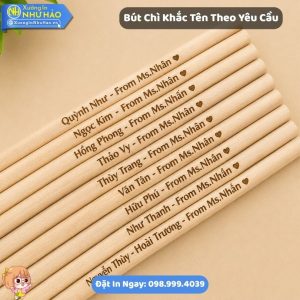 Bút Chì Khắc Tên Theo Yêu Cầu - Làm Quà Tặng Doanh Nghiệp Và Học Sinh Giá Tốt Tại Xưởng Như Hảo