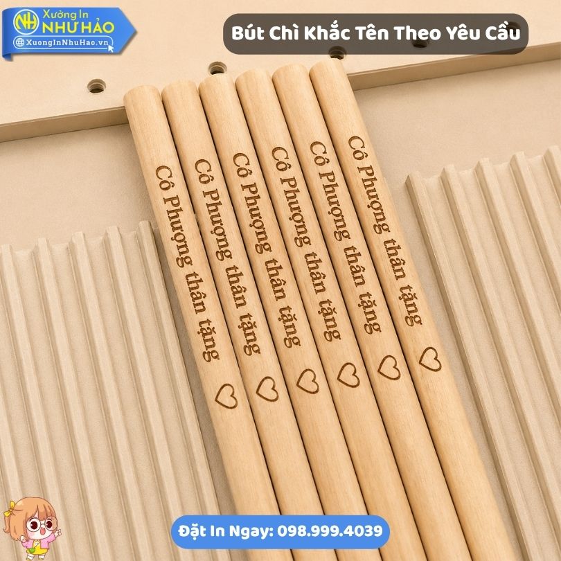 But Chi Khac Ten Theo Yeu Cau 4 Bút Chì Khắc Tên Theo Yêu Cầu - Làm Quà Tặng Doanh Nghiệp Và Học Sinh Giá Tốt Tại Xưởng Như Hảo