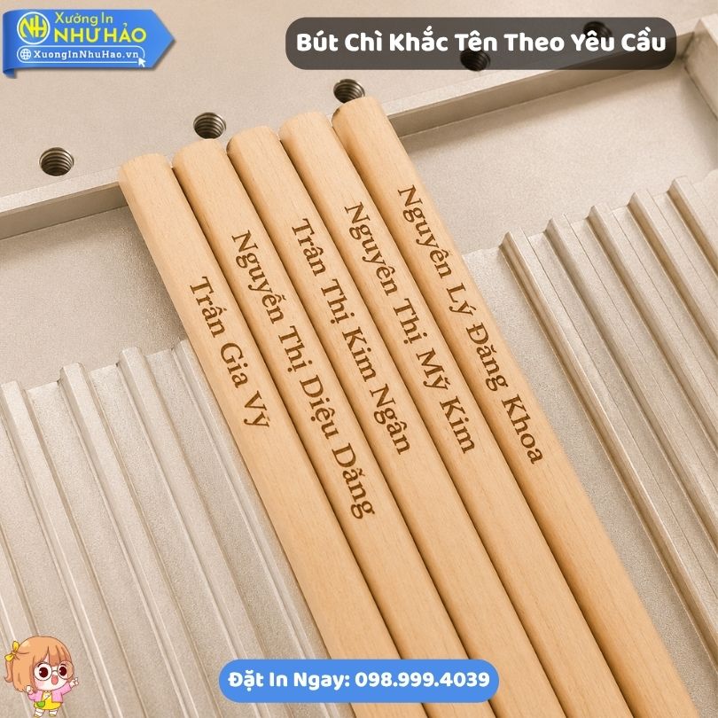 But Chi Khac Ten Theo Yeu Cau 6 Bút Chì Khắc Tên Theo Yêu Cầu - Làm Quà Tặng Doanh Nghiệp Và Học Sinh Giá Tốt Tại Xưởng Như Hảo