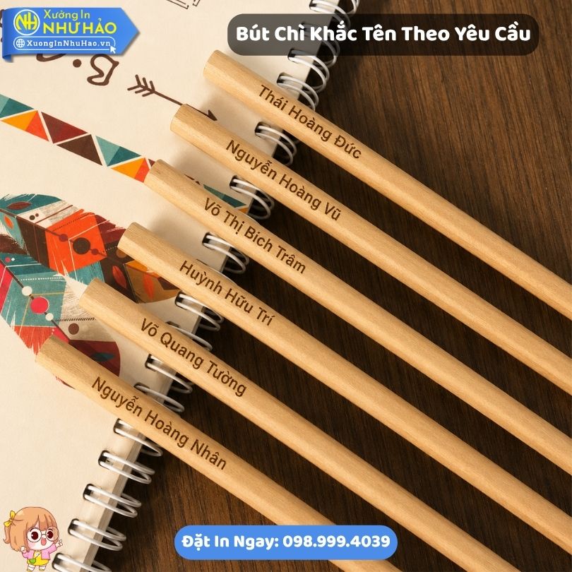 But Chi Khac Ten Theo Yeu Cau 7 Bút Chì Khắc Tên Theo Yêu Cầu - Làm Quà Tặng Doanh Nghiệp Và Học Sinh Giá Tốt Tại Xưởng Như Hảo