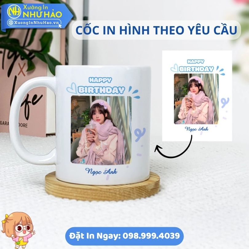Coc Su, Ly Su In Anh Theo Yeu Cau 4 Cốc Sứ, Ly Sứ In Ảnh Theo Yêu Cầu Làm Quà Tặng Doanh Nghiệp In Logo Sắc Nét