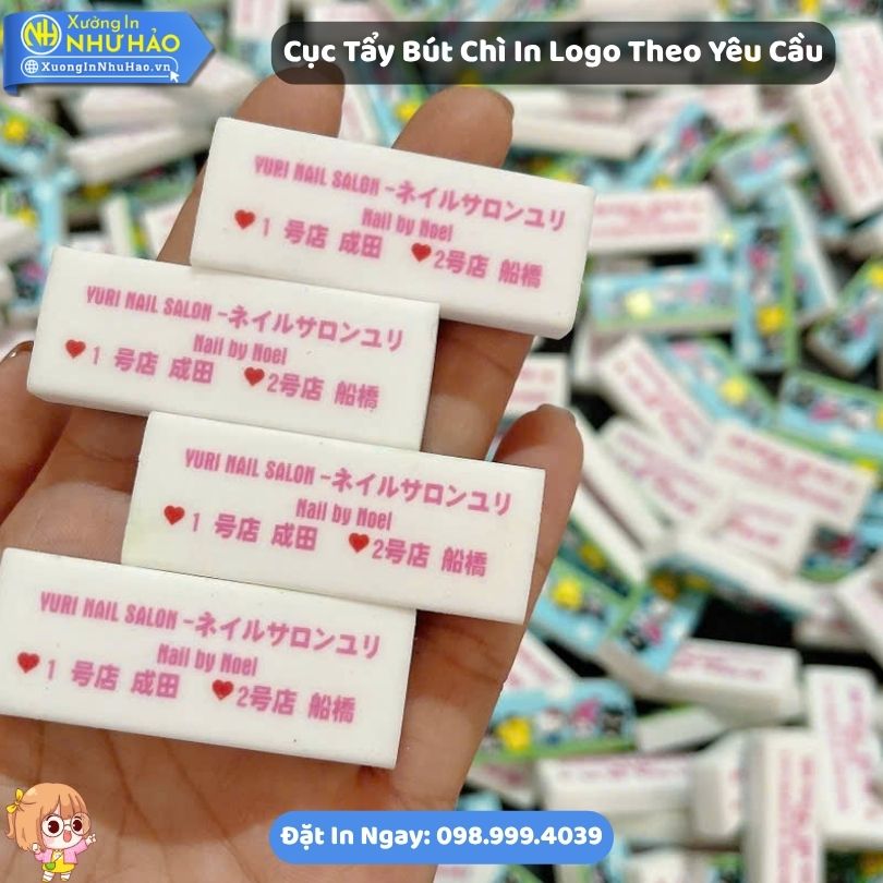 Cuc Tay But Chi In Logo Theo Yeu Cau 2 Cục Tẩy Bút Chì In Logo Theo Yêu Cầu Chất Lượng Cao Tại Như Hảo - Cho Doanh Nghiệp Làm Quà Tặng Học Sinh