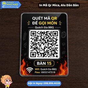 In Mã QR Mica Dán Bàn Theo Yêu Cầu Tại Xưởng Như Hảo Chất Lượng Cao Giá Tốt