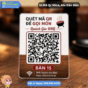 In Mã QR Mica Dán Bàn Theo Yêu Cầu Tại Xưởng Như Hảo Chất Lượng Cao Giá Tốt
