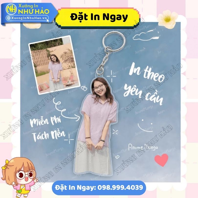 In Móc Khoá Cắt Viền Theo Ảnh - Móc Khóa Phụ Kiện Trang Trí Balo Đặt In Móc Khoá Cắt Viền Theo Ảnh - Móc Khóa Phụ Kiện Trang Trí Balo Theo Yêu Cầu Chất Liệu Móc Khóa Mica Siêu Bền