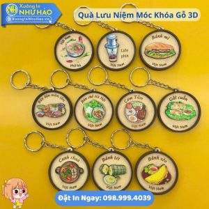 Móc Khoá Gỗ Hình Ảnh Biểu Tượng Địa Danh - Món Ăn Nổi Tiếng - Quà Tặng Lưu Niệm Độc Đáo Cho Doanh Nghiệp Du Lịch Tại Việt Nam