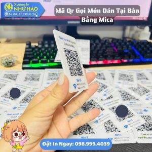 Đặt Làm Mã Qr Gọi Món Dán Tại Bàn Bằng Mica Theo Yêu Cầu Chất Lượng Cao Giá Sỉ Tại Xưởng Như Hảo