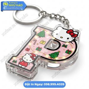 Thiết Kế In Móc Khóa Bảng Chữ Cái Hello Kitty Giáng Sinh May Mắn Theo Yêu Cầu Cho Cá Nhân, Doanh Nghiệp Làm Quà Tặng