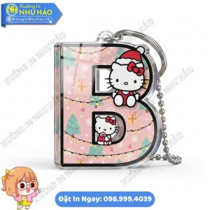 Thiết Kế In Móc Khóa Bảng Chữ Cái Hello Kitty Giáng Sinh May Mắn Theo Yêu Cầu Cho Cá Nhân, Doanh Nghiệp Làm Quà Tặng
