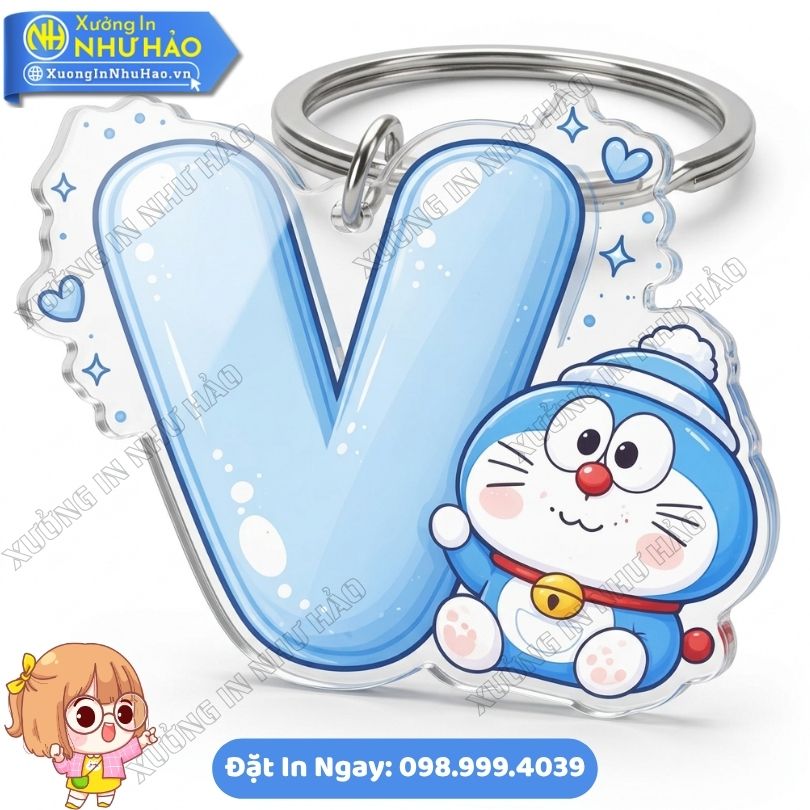 Móc Khóa Chữ Cái – Móc Khóa Doremon Ôm Chữ Siêu Dễ Thương – Quà Tặng Dễ Thương (4) In Móc Khóa Doremon Ôm Chữ Siêu Dễ Thương Theo Yêu Cầu Tại Xưởng In Như Hảo Làm Quà Tặng