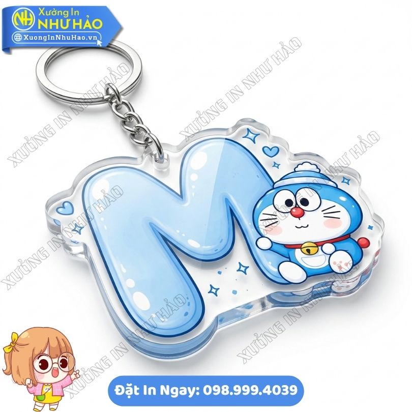 Móc Khóa Chữ Cái - Móc Khóa Doremon Ôm Chữ Siêu Dễ Thương - Quà Tặng Dễ Thương (6) In Móc Khóa Doremon Ôm Chữ Siêu Dễ Thương Theo Yêu Cầu Tại Xưởng In Như Hảo Làm Quà Tặng