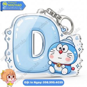 In Móc Khóa Doremon Ôm Chữ Siêu Dễ Thương Theo Yêu Cầu Tại Xưởng In Như Hảo Làm Quà Tặng