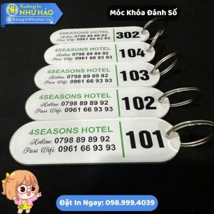 Móc Khóa Đánh Số Mica Acrylic Cao Cấp Cho Khách Sạn Nhà Nghỉ Quản Lý Phòng Hiệu Quả