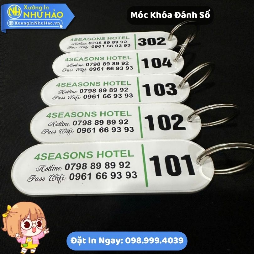 Moc Khoa Danh So 4 Móc Khóa Đánh Số Mica Acrylic Cao Cấp Cho Khách Sạn Nhà Nghỉ Quản Lý Phòng Hiệu Quả