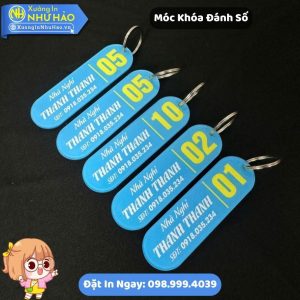 Móc Khóa Đánh Số Mica Acrylic Cao Cấp Cho Khách Sạn Nhà Nghỉ Quản Lý Phòng Hiệu Quả