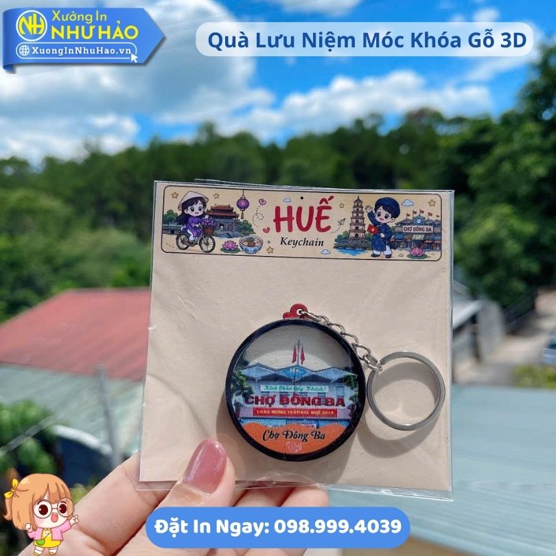 Quà Lưu Niệm Móc Khóa Gỗ 3D Magnet Theo Yêu Cầu