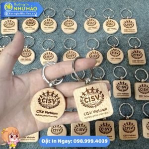 Xưởng Chế Tác Móc Khóa Gỗ Khắc Logo Theo Yêu Cầu Giá Sỉ Tại Xưởng Cho Doanh Nghiệp