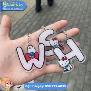 Đặt In Móc Khóa Hello Kitty Bảng Chữ Cái Theo Yêu Cầu Làm Quà Tặng Sự Kiện