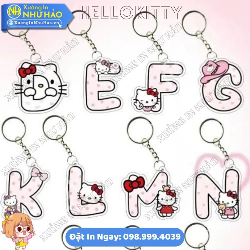 Móc Khóa Hello Kitty Bảng Chữ Cái Theo Yêu Cầu (6) Đặt In Móc Khóa Hello Kitty Bảng Chữ Cái Theo Yêu Cầu Làm Quà Tặng Sự Kiện