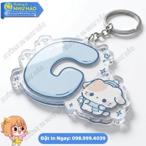 In Móc Khóa Mica Chữ Cái Gấu Mùa Đông Dễ Thương Theo Yêu Cầu Tại Như Hảo - Chất Lượng Sắc Nét, Giao Hàng Toàn Quốc Nhanh Chóng