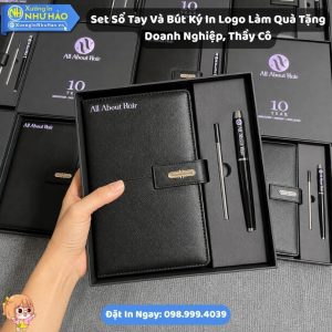 Set Sổ Tay Và Bút Ký In Logo Làm Quà Tặng Doanh Nghiệp, Thầy Cô Theo Yêu Cầu - Bộ Quà Tặng Tri Ân Đẹp Và Sang Trọng Tại Xưởng In Như Hảo
