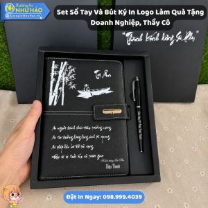 Set Sổ Tay Và Bút Ký In Logo Làm Quà Tặng Doanh Nghiệp, Thầy Cô Theo Yêu Cầu - Bộ Quà Tặng Tri Ân Đẹp Và Sang Trọng Tại Xưởng In Như Hảo