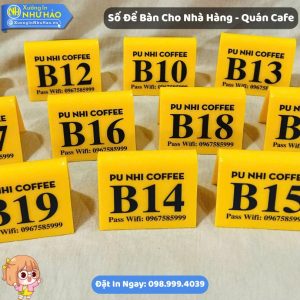 Thẻ Số Bàn Mica Cho Nhà Hàng - Quán Cafe In UV Theo Yêu Cầu Sắc Nét