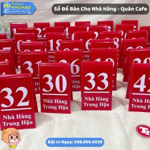 Thẻ Số Bàn Mica Cho Nhà Hàng - Quán Cafe In UV Theo Yêu Cầu Sắc Nét