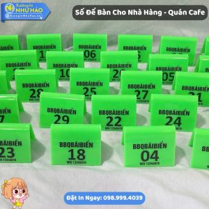 Thẻ Số Bàn Mica Cho Nhà Hàng - Quán Cafe In UV Theo Yêu Cầu Sắc Nét