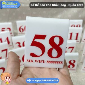Thẻ Số Bàn Mica Cho Nhà Hàng - Quán Cafe In UV Theo Yêu Cầu Sắc Nét