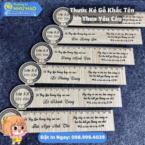 Thước Kẻ Gỗ Khắc Tên Theo Yêu Cầu Đi Kèm Quà Tặng Tốt Nghiệp Ý Nghĩa Cho Học Sinh