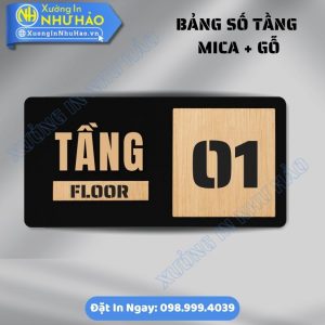 Bảng Số Tầng Mica Phối Gỗ Độc Đáo - Sự Kết Hợp Tinh Tế Giữa Nét Hiện Đại Và Mộc Mạc
