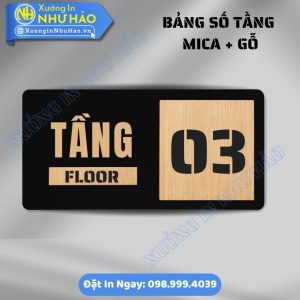 Bảng Số Tầng Mica Phối Gỗ Độc Đáo - Sự Kết Hợp Tinh Tế Giữa Nét Hiện Đại Và Mộc Mạc