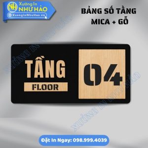Bảng Số Tầng Mica Phối Gỗ Độc Đáo - Sự Kết Hợp Tinh Tế Giữa Nét Hiện Đại Và Mộc Mạc