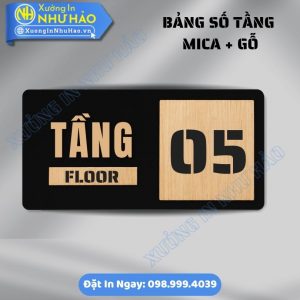Bảng Số Tầng Mica Phối Gỗ Độc Đáo - Sự Kết Hợp Tinh Tế Giữa Nét Hiện Đại Và Mộc Mạc