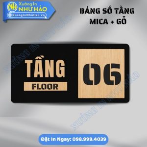 Bảng Số Tầng Mica Phối Gỗ Độc Đáo - Sự Kết Hợp Tinh Tế Giữa Nét Hiện Đại Và Mộc Mạc