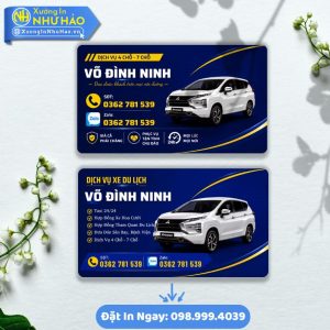 In Card Visit Xe Dịch Vụ Du Lịch Theo Yêu Cầu Chuyên Nghiệp Cho Các Dòng Xe Ô Tô