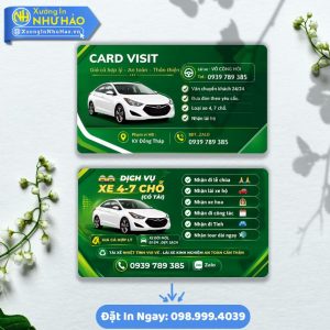 In Card Visit Xe Dịch Vụ Du Lịch Theo Yêu Cầu Chuyên Nghiệp Cho Các Dòng Xe Ô Tô