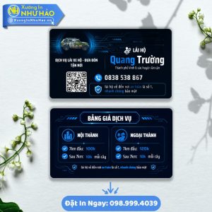 Đặt In Card Visit Dịch Vụ Lái Xe Hộ Theo Yêu Cầu Đạt Chuẩn Cao - Giá Rẻ Tại Xưởng Như Hảo