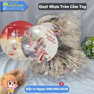 Quạt Nhựa Tròn Cầm Tay In Logo Theo Yêu Cầu Quà Tặng Sự Kiện Doanh Nghiệp