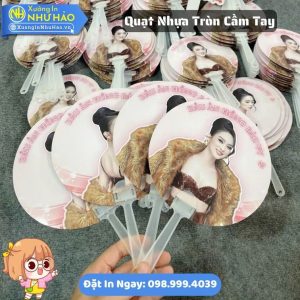 Quạt Nhựa Tròn Cầm Tay In Logo Theo Yêu Cầu Quà Tặng Sự Kiện Doanh Nghiệp