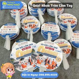 Quạt Nhựa Tròn Cầm Tay In Logo Theo Yêu Cầu Quà Tặng Sự Kiện Doanh Nghiệp