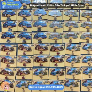 Magnet Nam Châm Dán Tủ Lạnh Hình Quạt In Địa Danh Nổi Tiếng Việt Nam
