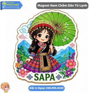 Đặt Magnet Quà Lưu Niệm Du Lịch Sapa Theo Yêu Cầu - Mẫu Magnet Dán Tủ Lạnh Bằng Gỗ 2 lớp