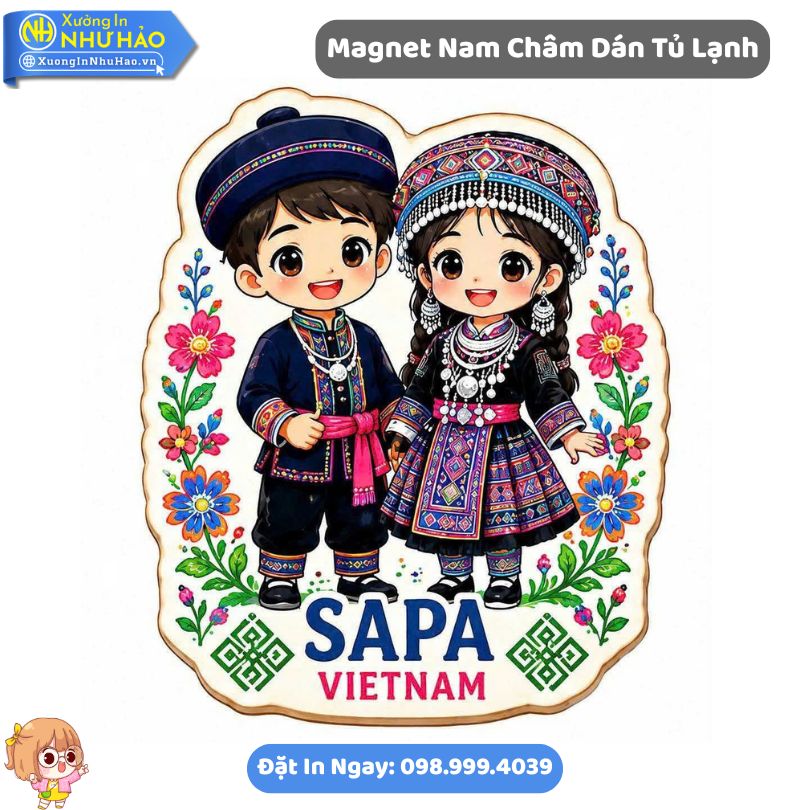 Magnet Qua Luu Niem Du Lich Sapa 2 Đặt Magnet Quà Lưu Niệm Du Lịch Sapa Theo Yêu Cầu - Mẫu Magnet Dán Tủ Lạnh Bằng Gỗ 2 lớp