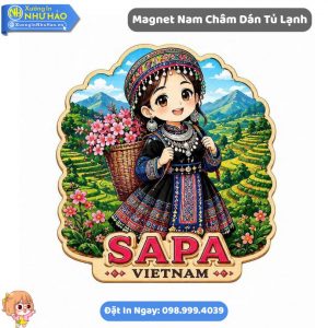 Đặt Magnet Quà Lưu Niệm Du Lịch Sapa Theo Yêu Cầu - Mẫu Magnet Dán Tủ Lạnh Bằng Gỗ 2 lớp